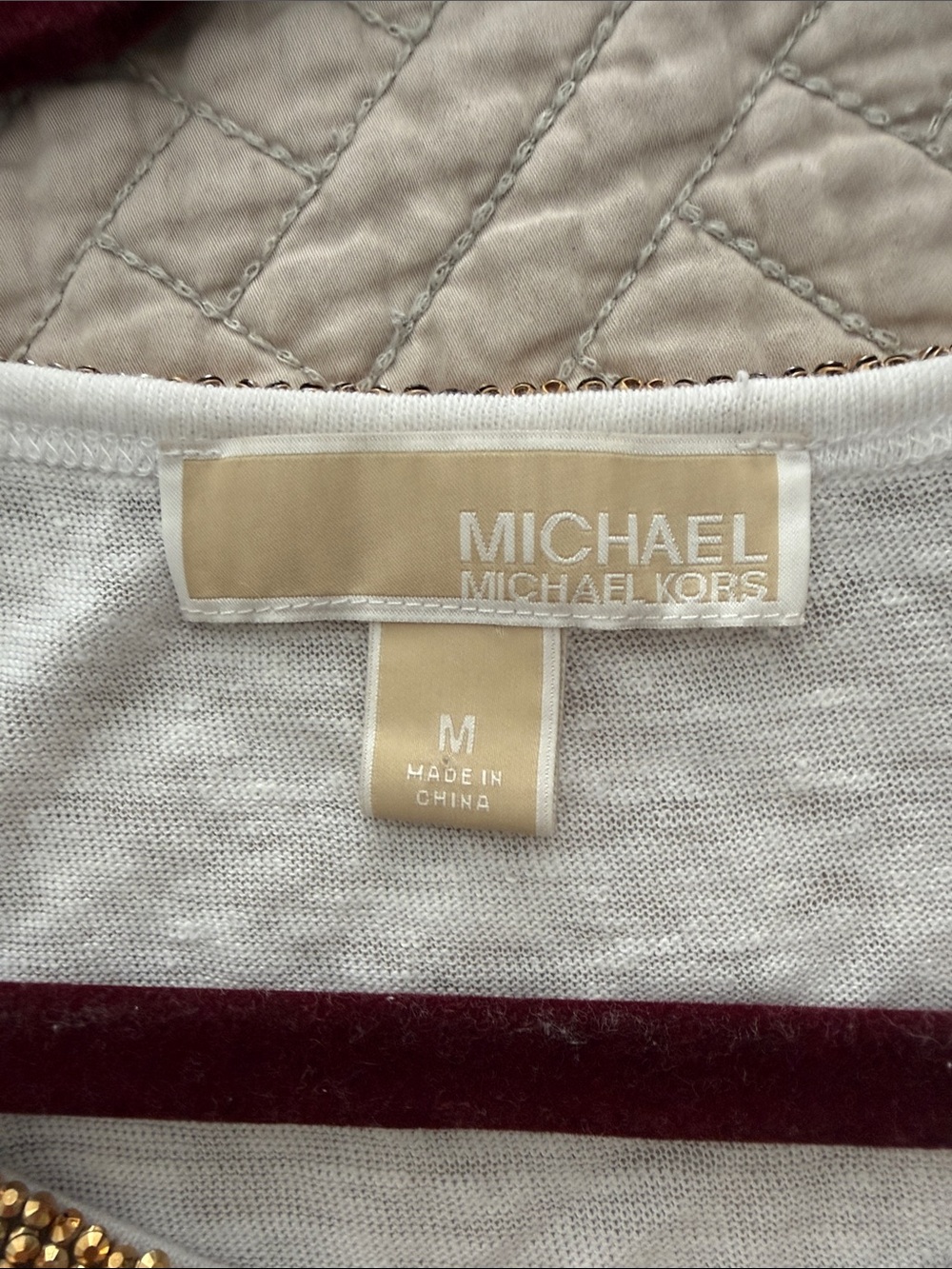Michael Kors White Tank Top with Gold Trim - Picture 4 of 7